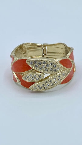 orange faux diamond clasp bracelet 