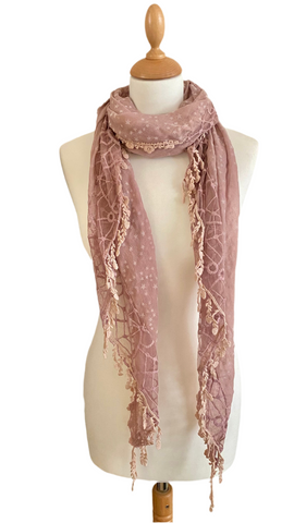 Dusky pink vintage styled scarf