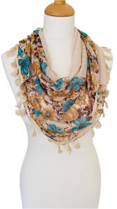 Chic floral print scarf