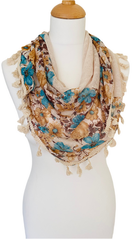 Chic floral print scarf
