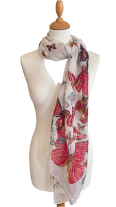 Snow white butterfly scarf