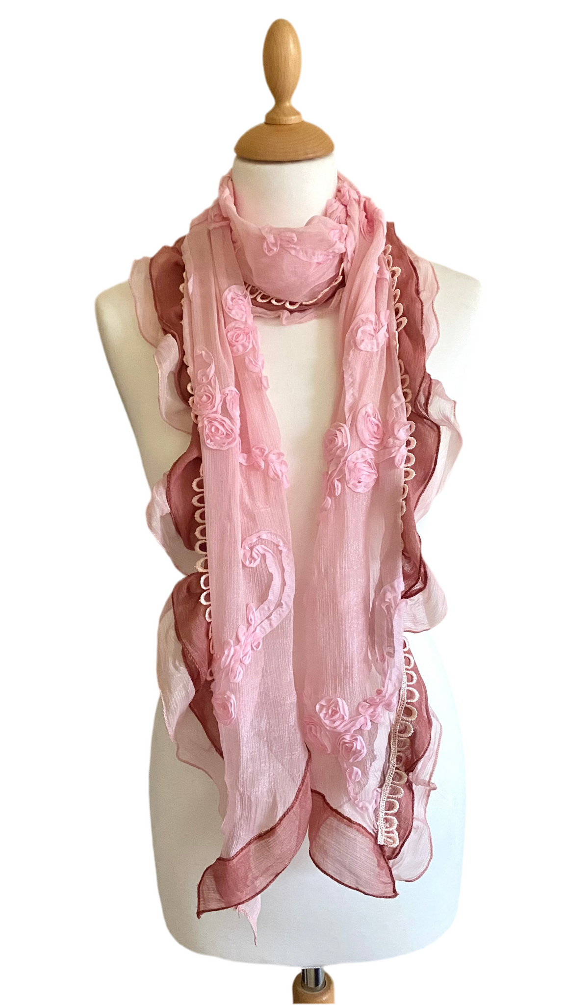Vintage styled blush pink scarf