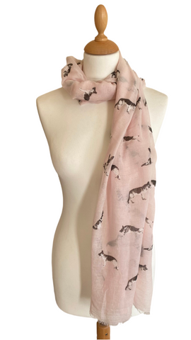 Soft pink GSD motif scarf