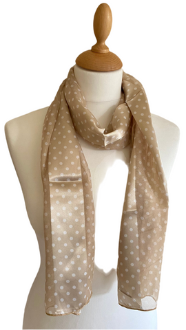 Polka dot scarf in neutral shades