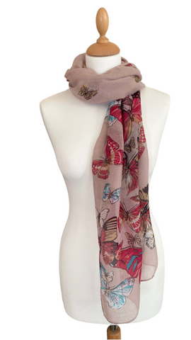 Dusky pink butterfly scarf