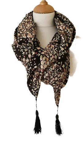 Silky soft floral print scarf
