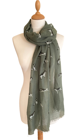 Sage green GSD motif scarf