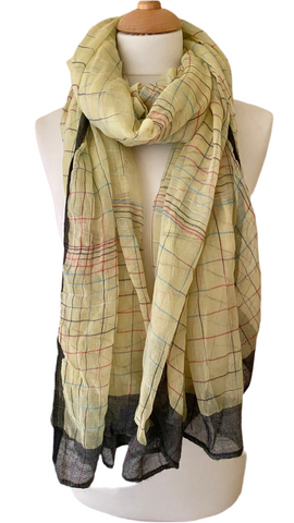 Lemon Chequered all seasons scarf