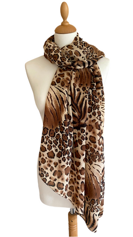Silky soft animal print scarf
