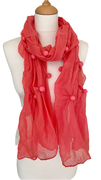 Coral smart casual scarf