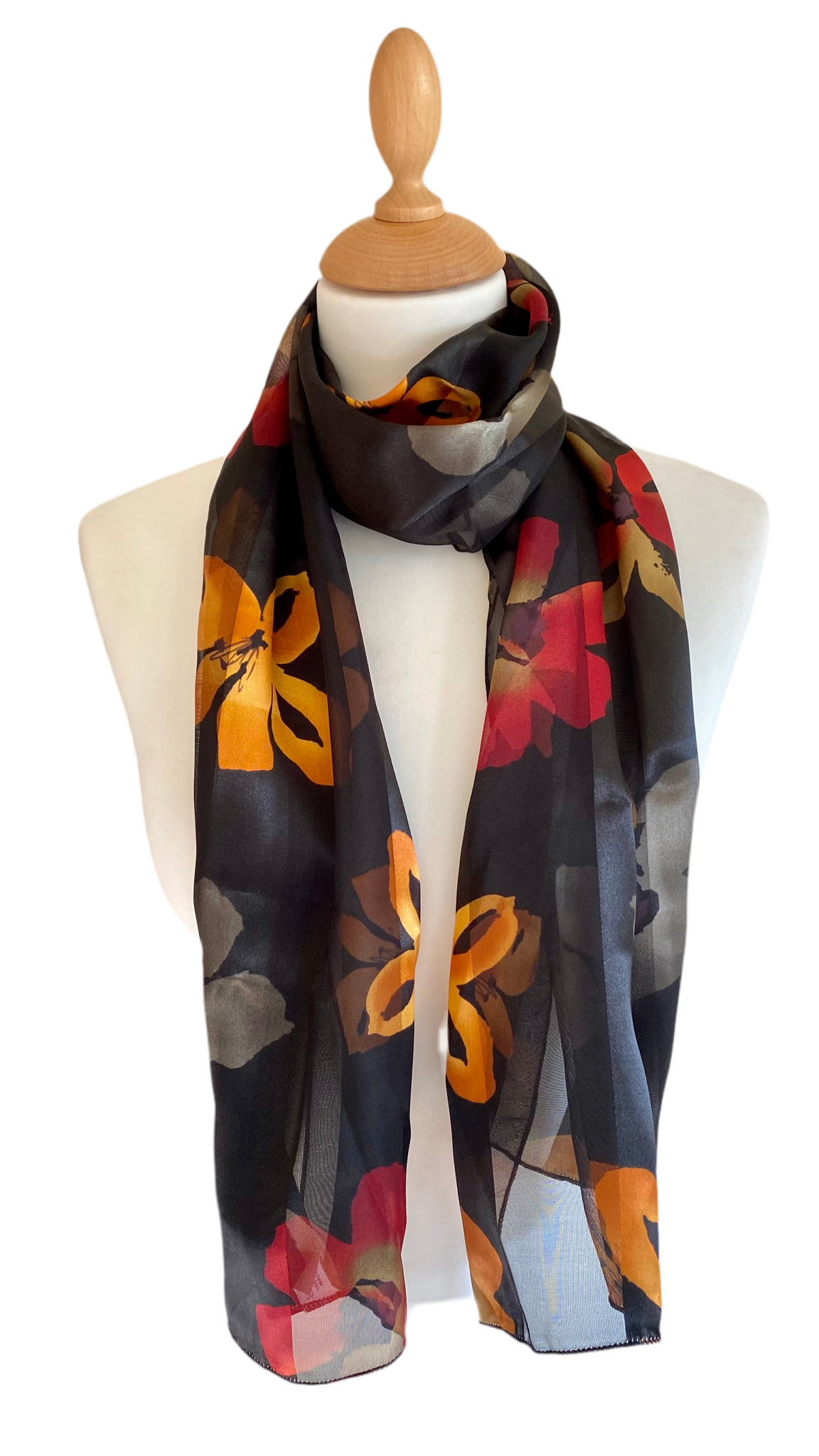 Vibrant flower design scarf