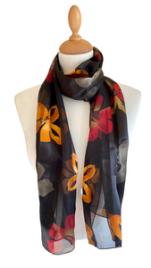 Vibrant flower design scarf