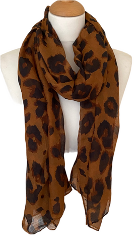 Chestnut brown animal print scarf