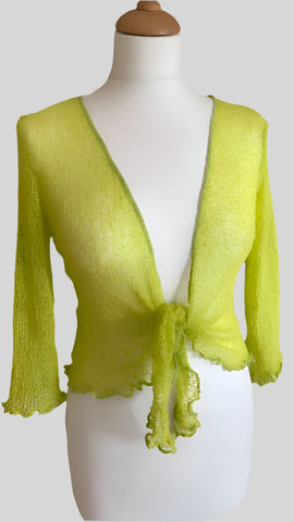 Elegant lightweight shrug cardigan lime green 