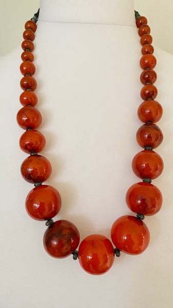Aaradhya Lovely Long Golden Orange Beaded Statement Necklace : Amazon.in:  Fashion