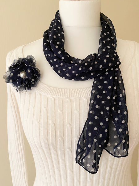 Polka dot necklace scarves