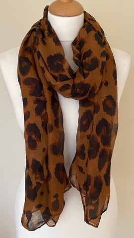 animal print scarf in shades of  brown and black super soft