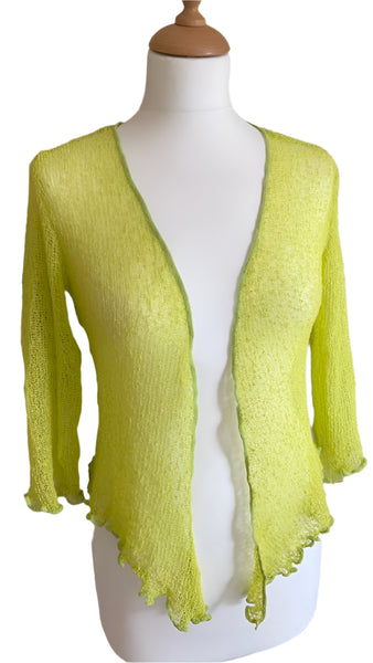 Elegant lightweight shrug cardigan lime green 