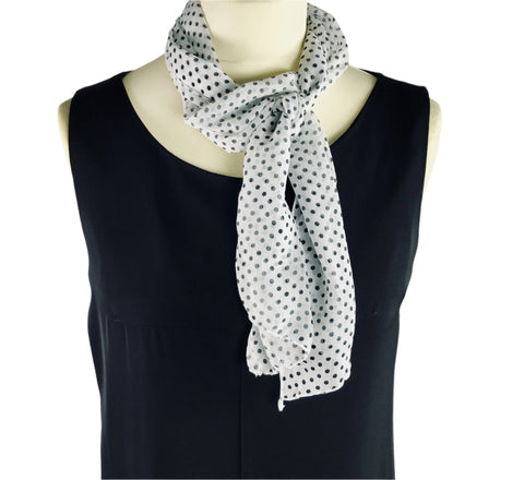 Elegant navy blue polka dot scarf