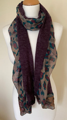 Super soft reversible trim animal and floral print