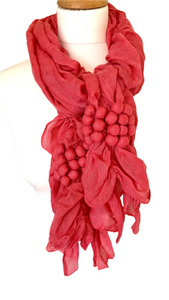 Super soft coral ruched scarf smart casual