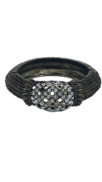 burnished gold faux diamond bracelet 